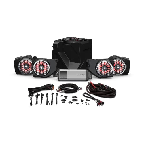 Rockford Fosgate RNGR18RC-STG6 Audio Kit: Ride Command Interface, 1500-Watt Amp, M2 Color Optix Multicolor LED Lighted Front, Rear Speakers & Subwoofer for Select Polaris Ranger Models (2018-2022) Rockford Fosgate RNGR18RC-STG6 Audio Kit: Ride Command Interface, 1500-Watt Amp, M2 Color Optix Multicolor LED Lighted Front, Rear Speakers & Subwoofer for Select Polaris Ranger Models (2018-2022)